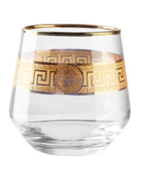 Medusa Stylish and Luxe Design Set/4 Scotch/Whiskey Drinking Glasses Gold