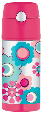 Thermos 355ml FUNtainer® Stainless Steel Vacuum Insulated Drink Bottle - Flower