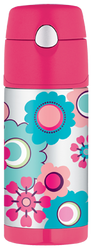 Thermos 355ml FUNtainer® Stainless Steel Vacuum Insulated Drink Bottle - Flower