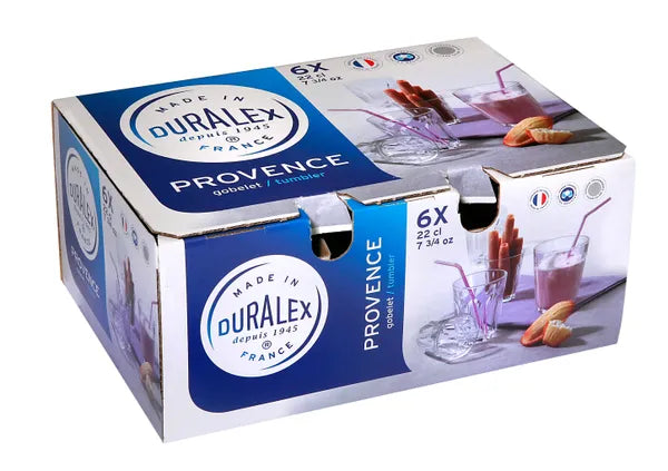 DURALEX Provence Clear Tumbler 220ml Set of 6