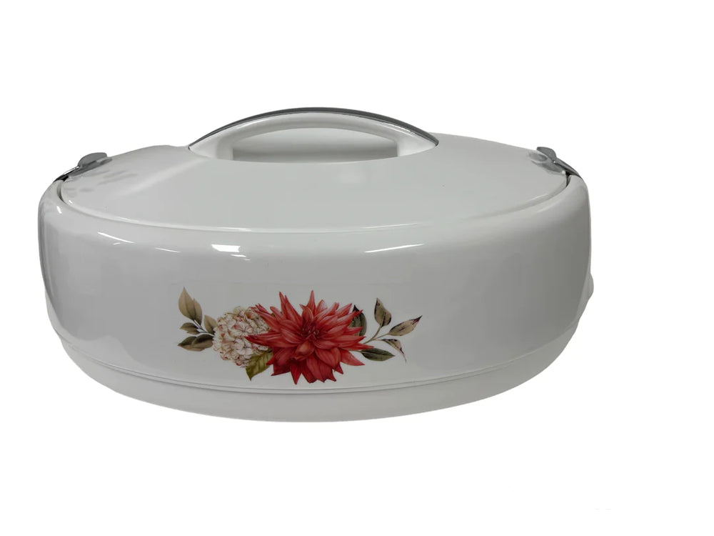 Elegant Oval 5.0lt- Oval Insulated Food Warmer with Silver Details, Clip in Lid and Handle